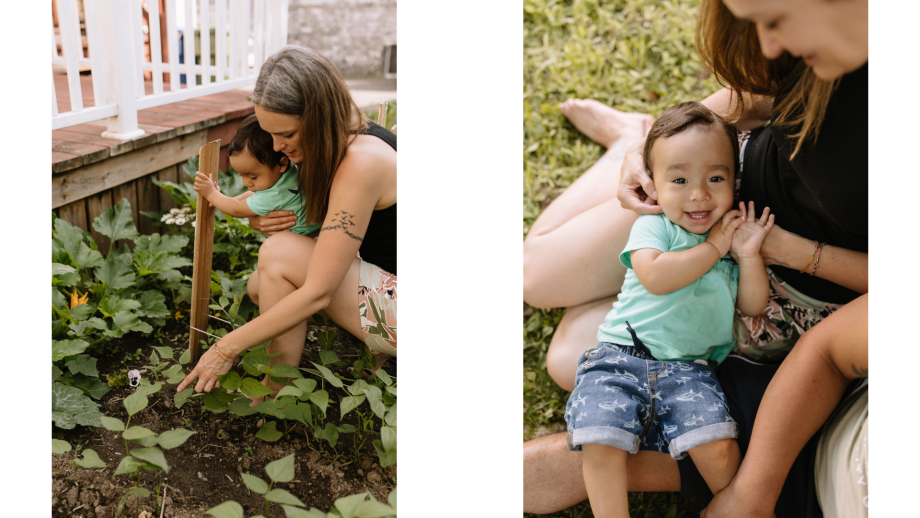 Sindy et Mateo dans leur quotidien en train de s'amuser dans la cour et le jardin.
